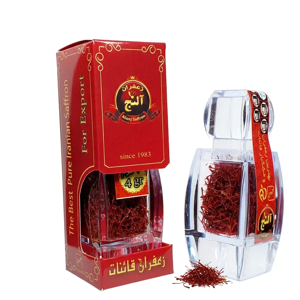 سفارش آنلاین زعفران سرگل آلنج (ظروف آذین) - وزن ۴ گرم اصل - بهترین قیمت زعفران سرگل