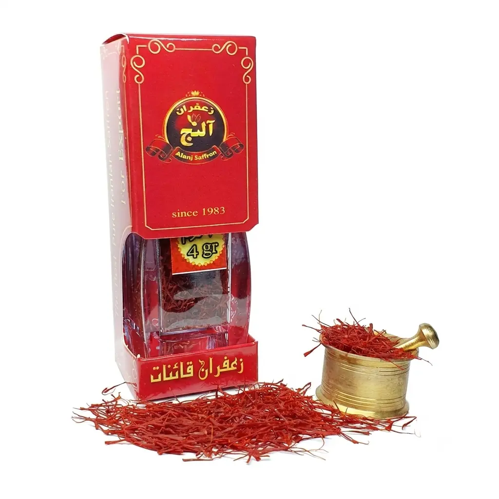 بسته‌بندی اورجینال زعفران سرگل آلنج (ظروف آذین) - وزن ۴ گرم