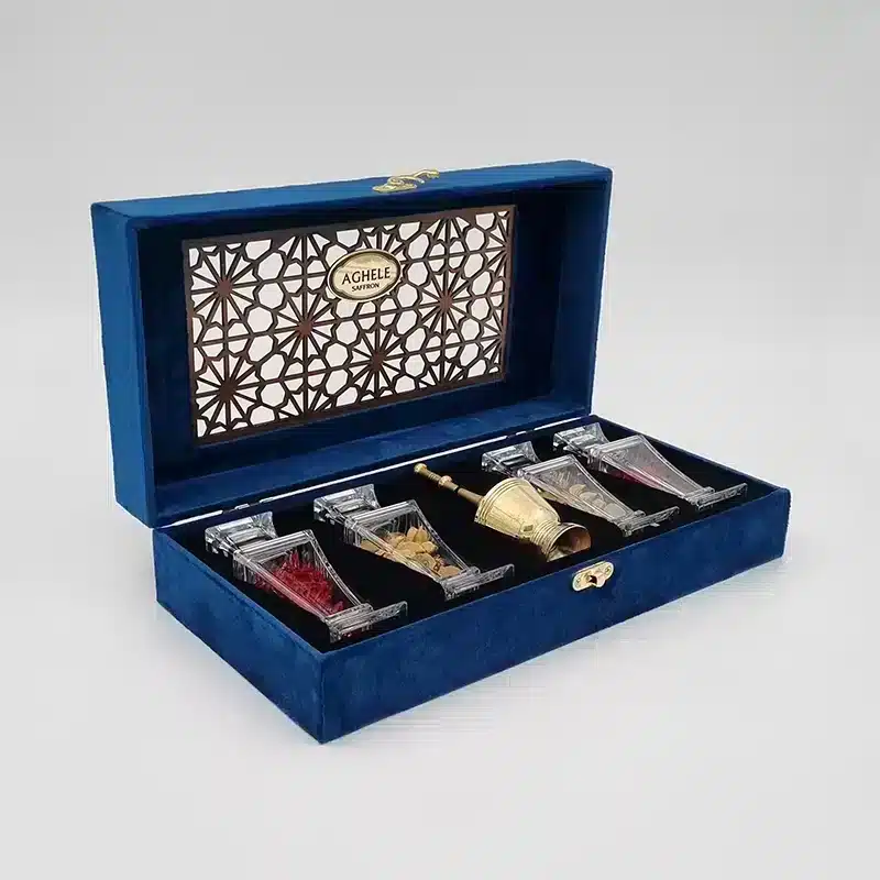 پک زعفران کادویی سوپرنگین 3 گرمی به همراه هل و هاون (کد 155)