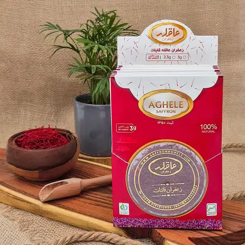 نمای محصول باکس 10 عددی زعفران نگین 3 گرمی در بسته بندی طلقی (نوع: نگین) - نوع بسته‌بندی